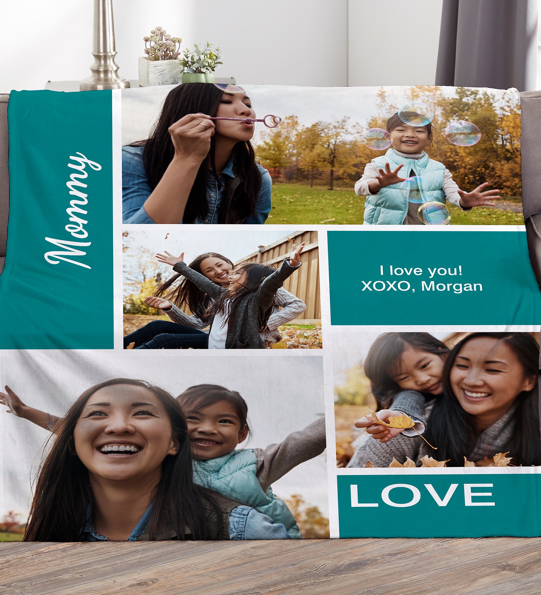 Family Love Photo Collage Personalized Photo Blanket